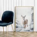 Plakat Zimowa sarenka 30x40 cm - zimowy klimat w Twoim wnętrzu