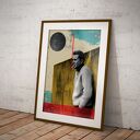 Plakat Marek Hłasko 50x70 cm - retro kolaż, polska literatura i idealny prezent dla mola książkowego