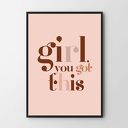 Plakat obraz girl you got this 61x91cm