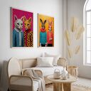 Kolorowe plakaty zwierzęce 61x91 cm - zestaw 2 sztuk