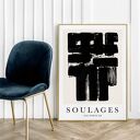 Plakat Soulages Eau-Forte XB - format A4 21x29,7 cm