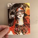 Muse 1: pocztówkowy plakat z ilustracją modową (105 x 148 mm)