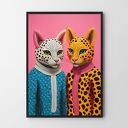 Plakat Koty 61x91 cm - Hogstudio, wersja różowa dla dziewczyny i kobiety