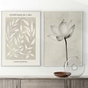 Zestaw 2 plakatów 50x70 cm w romantycznym stylu - beżowa paleta, bez ram