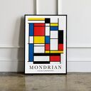 Plakat Mondrian geometria 61x91 cm - kolorowy akcent do wnętrza