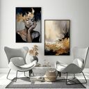 Zestaw 2 eleganckich plakatów - format 50x70 - złoto czarny kobieta