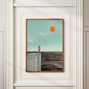 Plakat „Miło Cię znów widzieć” 30x40 cm - ocean i minimalistyczna dekoracja