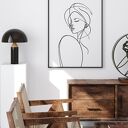 Zestaw 2 plakatów Line art 30x40 cm - dekoracja na ścianę w kobiecym, minimalistycznym stylu