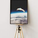Plakat Skok w bok - Kolaż Fine Art - kolaż minimalistyczny do Twojego wnętrza
