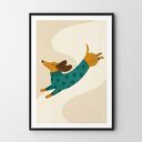 Plakat z jamnikiem 40x50 cm - dekoracja dla miłośniczki psów