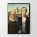 Plakat Nieoczekiwana zmiana miejsc format 30x40 cm Grant Wood
