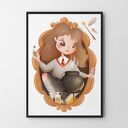Plakat Hermiona 30x40 cm - obraz ilustracja Hogstudio