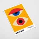 Plakat Bauhaus „oczy” A4 - żółty, kolorowy wzór do salonu