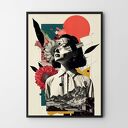 Kolorowy plakat "Kolaż dziewczyna" 30x40 cm - autorski projekt