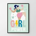Plakat obraz miętowy girl power 50x70 cm B2