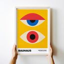 Plakat Bauhaus oczy - format 30x40 cm żółty kolorowy