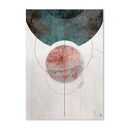 Plakat abstrakcja geometryczna 61x91 cm (GC -21 -1170) - turkus i szarości