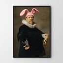 Plakat Funny Bunny 50x70 cm do salonu - modna sztuka Hogstudio
