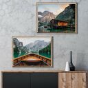 ZESTAW PLAKATÓW 2cz 40x30 cm łódka na jeziorze górskim set36