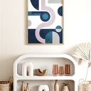 Plakat niebieska geometria - format A4