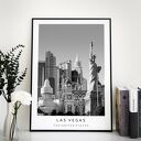 Plakat czarno-biały Las Vegas 40x50 cm (8-2-0018)