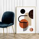 Plakat geometryczny w odcieniach beżu - format 50x70 cm