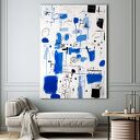Plakat Biało-niebieska abstrakcja - format 61x91 cm