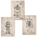 Zestaw plakatów 50x70 cm - tryptyk retro Kawa set66
