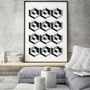 Plakat Black Pattern 50x70 cm - czarna geometria w Twoim wnętrzu
