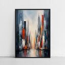 Plakat Miasto w deszczu 40x50 cm - abstrakcyjna dekoracja do wnętrza