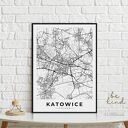 Plakat mapa Katowice - format A4