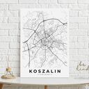 Plakat Mapa Koszalin 30x40 cm - mapy miast