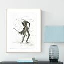 grafika 30x40 cm wykonana ręcznie, abstrakcja, elegancki minimalizm, obraz