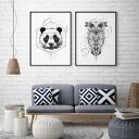 Zestaw plakatów ze zwierzakami - panda i sowa 40x50 cm