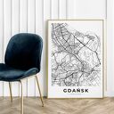 Plakat mapa miasta Gdańsk - format A4