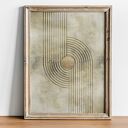 Beżowy tryptyk 3 plakatów 40x50 w stylu Mid Century Modern - abstrakcja geometryczna