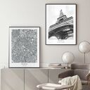 ZESTAW PLAKATÓW 2cz 40x50cm Paryż, Wieża Eiffla, mapa set33