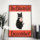 Plakat - Black cat, retro, vintage 40x50 cm (6 - 2 0003)