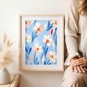 Plakat kwiaty kolorowy botaniczny - format A4