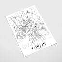 Plakat mapa Lublin - format A4 Hogstudio