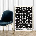 Plakat Biało-czarny Bauhaus geometria - format 61x91 cm