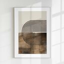Zestaw 3 plakatów 40x50 cm boho w modnym stylu Mid Century Modern - abstrakcja geometryczna brąz i beż (tryptyk)