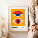 Plakat Bauhaus Oczy - format 40x50 cm żółty kolorowy