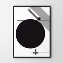 Nowoczesny czarno-biały plakat geometryczny 40x50 cm do domu