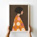 Plakat Brązowa dziewczyna 30x40 cm - modna grafika Hogstudio do Twojego wnętrza