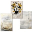 ZESTAW PLAKATÓW - Tryptyk Abstrakcja Kobieta - 50x70 cm set65
