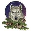 Plakat dekoracyjny A3 „Wilk” - akwarelowy rękodzieło na papierze 250 gms