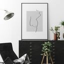 Zestaw plakatów 50x70 cm Akt line art (tryptyk) - 3 sztuki, bez ram