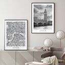 ZESTAW PLAKATÓW 2cz 50x70 cm Londyn, mapa miasta set34