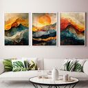 ZESTAW PLAKATÓW 3x 30x40 cm Tryptyk abstrakcyjne pejzaże (set250)